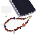 Marble Beaded Phone Wrist Strap,Detachable Phone Bracelet Strap with Tether Tab,Hands-Free Wristlet Strap (wine red) - color: Wine Red