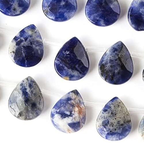 Cherry Blossom Beads Sodalite Beads 12x15mm Faceted Top-Drilled Teardrop - 12 pcs/ 8 Inch Strand - color: Sodalite