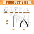 Tanstic 1403Pcs Silver Open Jump Rings Kit - 4mm, 5mm, 6mm, 7mm, 8mm, 10mm With Opener, Pliers and Tweezer for Jewelry Making - color: Silver Jump Rings