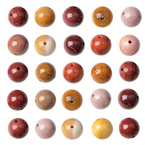 AD Beads 8mm Natural Round Loose Beads 110 Pieces, for Making 108 Mala Prayer Beads Necklace, Bracelet & Yoga Meditation, Jewelry Design (Mookaite Jasper) - color: Mookaite Jasper