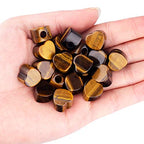 Nupuyai Tiger's Eye Stone Heart Shape Large Hole Stone Loose Beads for Jewelry Making, European Bead fit Charms Bracelet, Pack of 15 - color: 2#-Brown