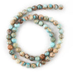 6mm Turquoise Blue Sea Sediment Imperial Jasper Round Gemstone Natural Stone Loose Beads for Jewelry Making Design Crafts 58Pcs 15 Inch - color: Turquoise Blue, size: 6mm