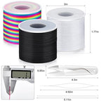 492 Ft Stretchy Bracelet String 1mm Elastic String for Bracelets 3 Roll Elastic String Elastic Cord for Jewelry Making Necklaces Beading Crafts with Scissors & Beading Needle(Rainbow, White, Black)