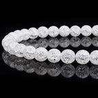 RUBYCA Natural AAA Grade White Clear Quartz Crystal Crackle Round Beads Jewelry Making 1 Strand 4mm - color: Round Crackle a, size: 4mm