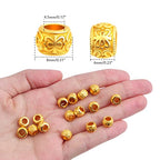 100pcs Bright Golden Rondelle Spacer Beads European Large Hole Tube Column Loose Accessories for DIY Bracelet Necklace Jewelry Making, Hole: 4.5 mm - color: Bright Golden
