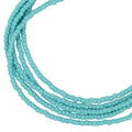Handmade Matte Turquoise Seed Bead Necklace, Thin 1.5mm Single Strand