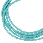Handmade Matte Turquoise Seed Bead Necklace, Thin 1.5mm Single Strand