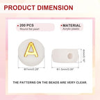 HARFINGTON 200 Pcs 4x7mm Acrylic Letter Beads, Round White Alphabet Beads Letter A, Alphabet Spacer Beads for Jewelry Making Bracelets Necklaces - style: Letter A