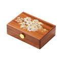 Travel Jewelry Case Small Wood Jewelry Organizer Jewelry Box for Women (Nut-Brown Print C) - color: Nut-Brown Print C