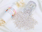 LAIDANLA 1500PCS Acrylic Letter Beads Alphabet Gold Letters White Round Bead 7×4mm for Jewelry Bracelets Necklaces Key Chains Making - color: A-Gold Letter White Beads