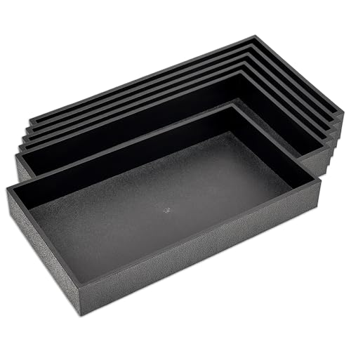 6-Pack 2" Stackable Plastic Jewelry Trays - Fit Full Size Inserts - Organizing Rings, Necklaces - Home, Drawer, or Retail - Black by The Display Guys - color: Black, size: Tray Only - 2" (6-Pack)