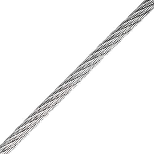 3/32” 7x7 Stainless Steel Semi-Flexible Cable T304, All-Purpose – 250-Foot Spool - color: 250 Feet, size: 3/32"