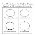 Clip Stopper Charms Sterling Silver Rondelle Spacer Bead Charm Stopper Charm for Pandora Charm Bracelets - color: Pink (4 pcs )