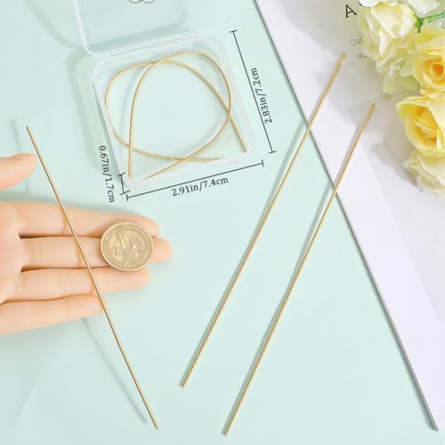 Beebeecraft 1 Box 3.28FT French Gimp Wire 18K Gold Plated Brass Copper Bullion Wire for Jewellery Making Embroidery (2mm) - size: 200x2mm