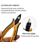 Micro Flush Cutter,Ultra Sharp Micro Wire Cutter Side Cutter with Internal Spring & Soft Rubber Handle,Diagonal Cuting Pliers for Electronics,jewelry making,Plastic,Zip Ties,Yellow & Black - size: 2 Pack
