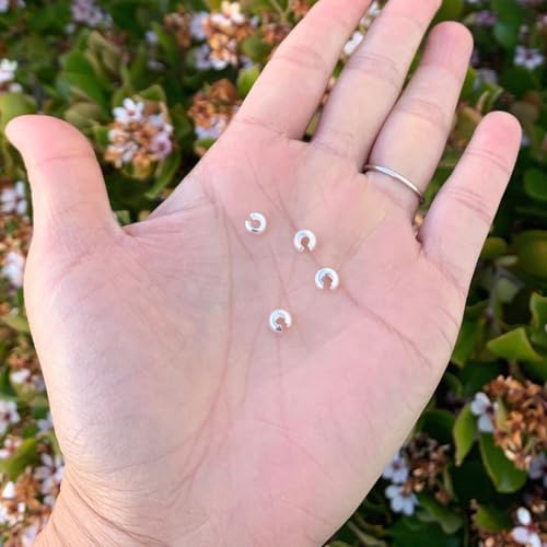 200pcs Crimp Bead Knot Cover End Caps 5mm (0.2 Inch) Crimp Cover Sterling Silver Plated Copper Brass for DIY Craft Jewelry Making CF9-5 - color: Silver, size: 5mm (0.2 inch) - 200pcs