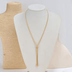 Gold Silver Necklace for Women Y Chain Adjustable Gold Long Necklaces Fashion Dainty Jewelry - color: gold B