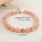Chunky Acrylic Resin Beaded Necklace for Women Colorful Large Round Choker Adjustable Stack Acrylic Beads Necklace Resin Summer Party Jewelry - style: Peach Pink