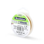 Beadalon 7 Strand Stainless Steel Bead Stringing Wire, 0.015 in / 0.38 mm, Satin Gold, 100 ft / 31 m - color: Satin Gold, style: .015 in / 0.38 mm , 100 ft / 31 m