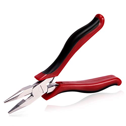 SPEEDWOX Long Nose Pliers 5 Inches Micro Wire Cutters Side Cutting with Spring Multi Use Mini Precision Fine Pliers Functional Professional Jewelry Making Tool Serrated Jaws Chrome Vanadium Steel - style: Long Nose Pliers