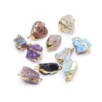 8pcs Natural Stone Pendant Irregular Shape Healing Crystals Stone Charms For Jewelry Making DIY Necklaces