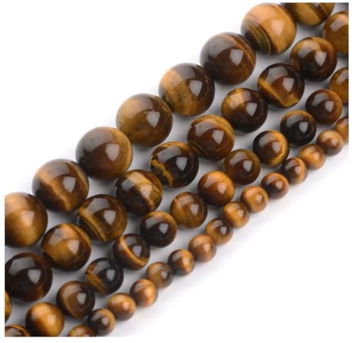 90pcs Adabele Natural Grade A Yellow Tiger Eye Healing Gemstone 4mm (0.16 inch) Small Round Beads Gem Stone Spacer for Jewelry Making GY26-4 - color: Grade a Tiger's Eye, size: 4mm (90pcs/1 Strand)