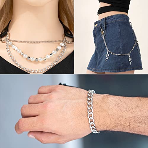 Craftdady 16.4 Feet Aluminum Curb Chain Link Silver Twisted Cable Cross Chain Unwelded 10x6.5mm with Spool for Bracelet Necklace Tassel Earring Jewelry Making - color: Silver, 10x6.5mm