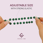 Crystal Vibe 8mm Beaded Bracelets For Women Men - Healing Crystal Bracelet - Adjustable Size - color: malachite