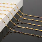 KYUNHOO 13 Feet Gold Plated Stainless Steel Chain for Jewelry Making Beautiful Rose Links Solid Flower Chains for Crafts DIY with Clasps Jewelry Findings - color: Rose Gold