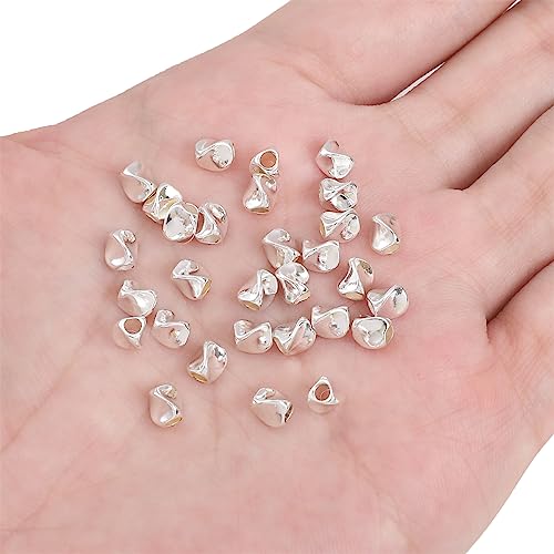 BEADIA Silver Plated Twisted Spacer Beads 4x5mm 30pcs for Jewelry Making Findings Non Tarnish - color: Silver, size: 4x5mm Twisted