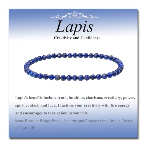 MASSIVE BEADS Natural Genuine Gemstone Beads Healing Crystal Chakra Reiki Jewelry Faceted Round Beads Bracelets 3mm - color: Lapis