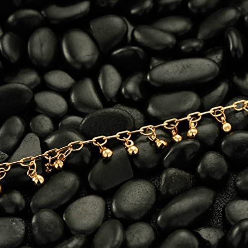 MTMY Beaded Necklaces for Women 14K Gold Plated Dainty Colorful Green/Rose Beaded Pearl Choker Necklace Delicate Boho Choker Necklace Jewelry Gift - style: Little bell beads