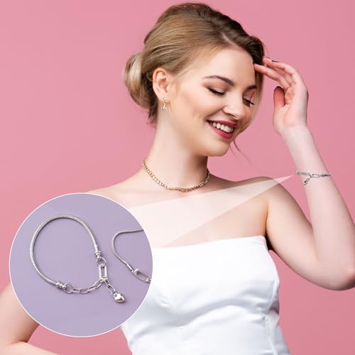 Pndeyo 2pcs 925 Sterling Silver Jewelry Clasps, Hypoallergenic Necklace Enhancer Shortener, Spring Bail Clasp Rings Connector Clips for Bracelet Anklet Jewelry Making- Silver