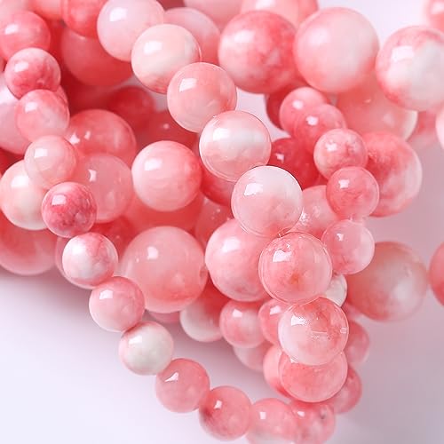 12MM 32PCS Pink Persian Jade Spacer Loose Beads for Jewelry Making DIY Bracelet Necklace - color: Pink Persian Jade, size: 12mm