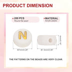 HARFINGTON 200 Pcs 4x7mm Acrylic Letter Beads, Round White Alphabet Beads Letter N, Alphabet Spacer Beads for Jewelry Making Bracelets Necklaces - style: Letter N