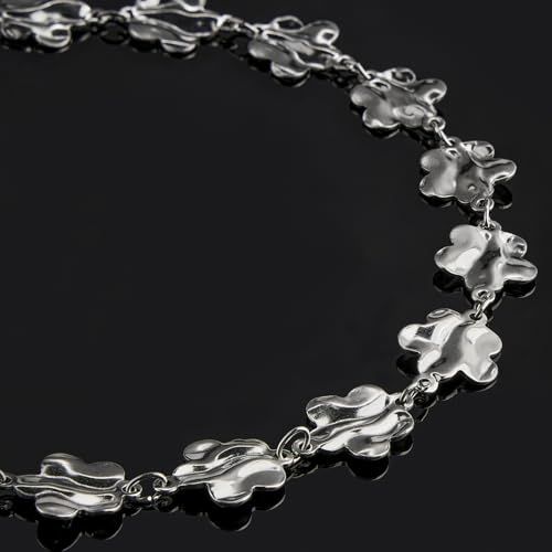 UMAOKANG 2 Meters Stainless Steel Jewelry Making Chain Roll Decorative Flower Link Chain on Spool - color: Silver Flower