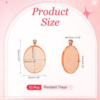 PATIKIL Pendant Trays for Jewelry Making, Blank Pendants Zinc Alloy Oval Bezel Settings Flat Base for Necklace Bracelet Charm - color: Rose Gold Tone