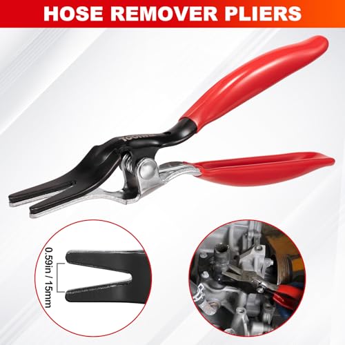 Toolwiz 6 pcs Fuel Line Pliers Set, Hose Clamp Plier, Panel Removal Tool, Hose Removal Plier, 30 Degree Push Pin Pliers, 2 pc 9" Electrical Disconnect Tool for Automotive Repair with Storage Bag - style: 6 Pack