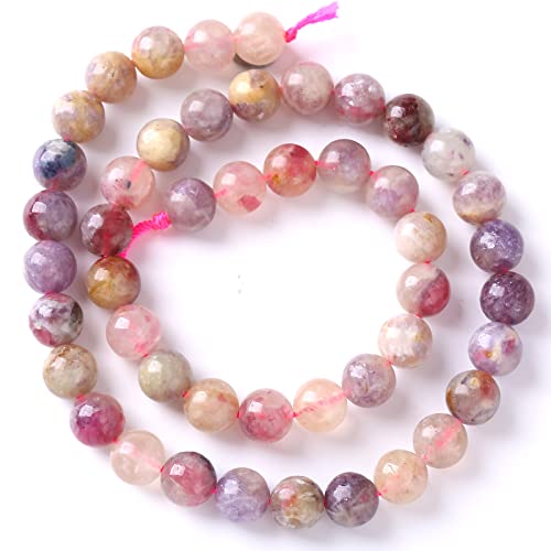60pcs 6mm 5A Natural Pink Tourmaline Stone Beads Round Loose Spacer Healing Energy Beads for Jewelry Making DIY Bracelets Necklaces 15" (6mm, Pink Tourmaline) - color: Pink Tourmaline, size: 6mm