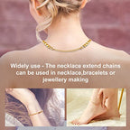 Necklace Extenders, 10Pcs Stainless Steel Gold Necklace Bracelet Anklet Extension Chains with Lobster Clasps and Closures for Jewelry Making - color: Gold