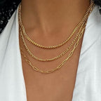 Gold Layered Necklaces for Women, 14K Gold Plated Dainty Gold Chain Choker Necklace Stack, Herringbone Gold Necklaces Set - color: gold-3-Figaro