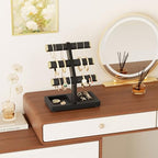 SRIWATANA 1 Bracelet Holder, Jewelry Display Stand Birthday Mother's Day Christmas Wood Solid Wood Classic Design Non-Slip Pad Metal End Cap Keeps Jewelry Secure T-Bar Organizer for Bracelets - Black - color: Black