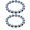 Handmade 8mm Beaded Bracelets For Men Protection Bracelet For Women Chakra Feng Shui Stretchy Handmade Lucky Money Stretchy Crystal Bracelets Best Gifts - color: Evil eyes 2PCS