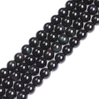 GEM-Inside Natural 10mm Black Obsidian Gemstone Loose Beads Round Energy Power Beads for Jewelry Making 15" - color: Black Obsidian, size: 10mm