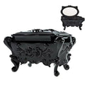Gothic Jewelry Box With Mirror Decorative Black Rose Flower Jewelry Case, Small Jewelry Organizer for Earrings Rings Necklaces Bracelets, 6.3 Inch Retro Multifunctional Storage Box Make Up Organizer