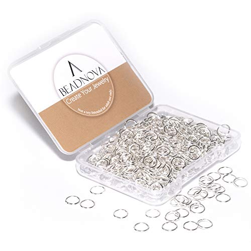 BEADNOVA 7mm Open Jump Rings for Jewelry Making Silver Jewelry Jump Rings for Keychains and Earrings (300Pcs) - color: 300pcs, size: 7mm