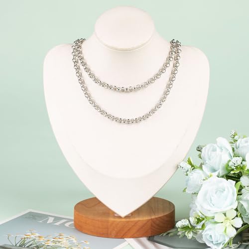 KYUNHOO 4 Meters Circle Link Chain Spool Soldered Stainless Steel Chains for Jewelry Making Charm Chains Bulk for Men DIY Jewelry Craft Finding Jewelry Making Supplies - color: Silver Circle