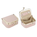 Royal Bagger Genuine Cow Leather Mini Jewelry Box Women's Coin Purse Solid Color Kiss Lock Change Pouch Casual Style Small Storage Bag for Women 1894 (Pink) - color: Pink