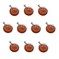 ZenRa 10-Piece Glass Dome Pendant Set with Wooden Base & Hollow Glass Cabochons (25mm Red Coffee) - size: 25mm Dome Red Coffee