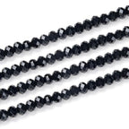500pcs Czech Faceted Rondelle Crystal Glass Loose Beads 4mm Small Tiny Spacer Bulk Jet Black for DIY Craft Jewelry Making CCR423 - color: Jet Black, size: 4mm (0.16") - 500pcs